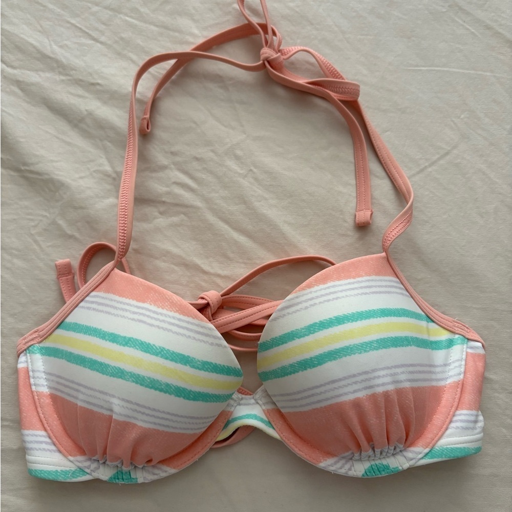 Aerie Women's Striped Bikini Top 34A Multicolor Underwire Swimwear